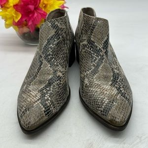 Lucky Brand Snakeskin Pointy Ankle Boots Size 10 MCA5475H
